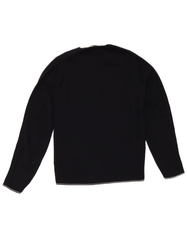 Sweter damski Massimo Dutti z okrągłym dekoltem UK 14, średni granatowy, bawełniany