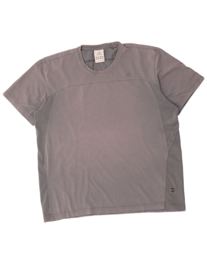 Adidas Męski T-shirt Top Duży Szary Bawełniany