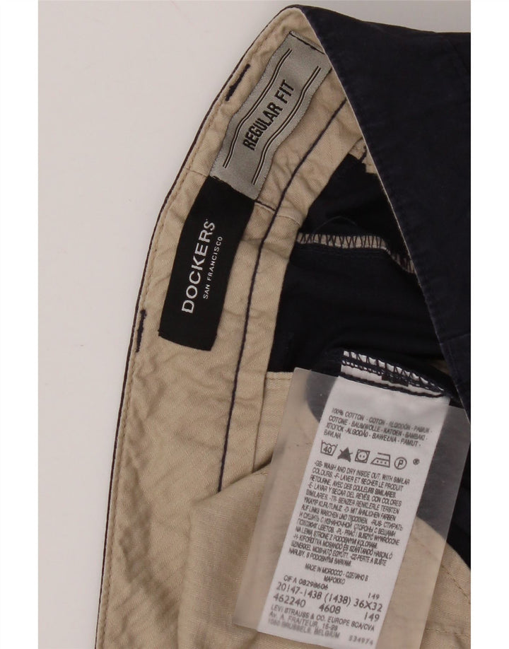 Damskie spodnie chino o regularnym kroju Dockers W36 L32 Granatowa bawełna