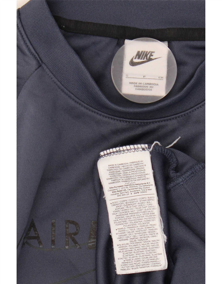 Męski sweter z grafiką Nike, mały, granatowy, z blokami kolorów, poliester