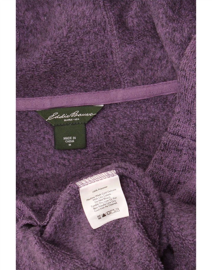 Damski sweter z kapturem EDDIE BAUER UK 14, średni fioletowy, nakrapiany poliester