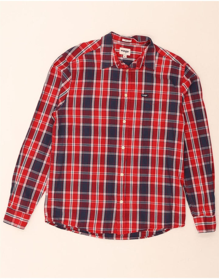 WRANGLER Mens Regular Fit Shirt Medium Red Check Cotton Vintage Wrangler and Second-Hand Wrangler from Messina Hembry 