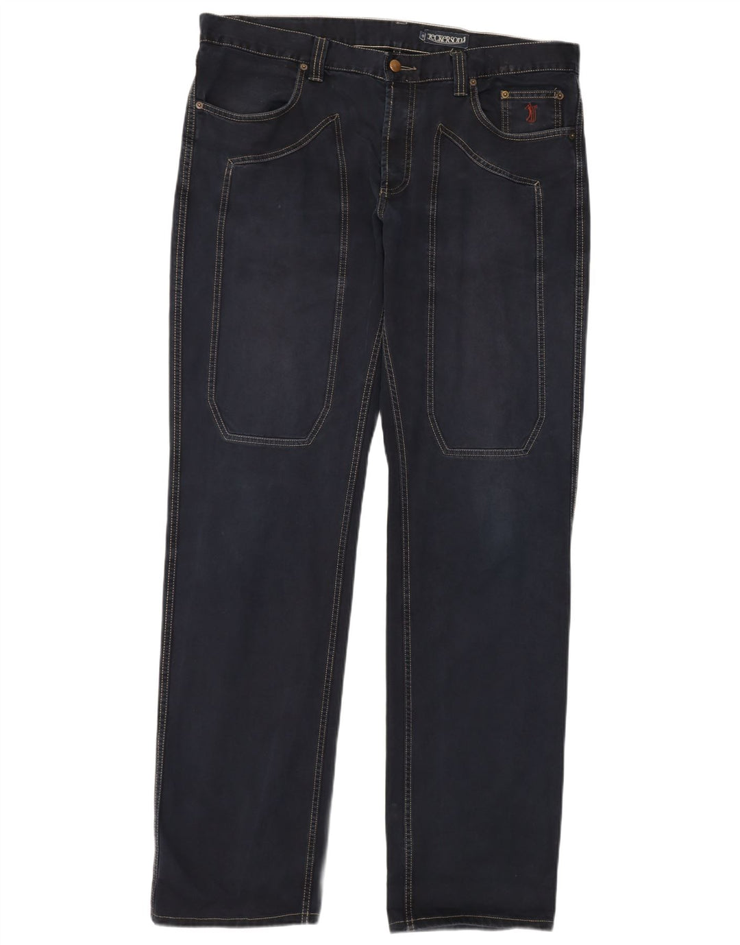 JECKERSON Mens Straight Jeans W42 L31 Navy Blue