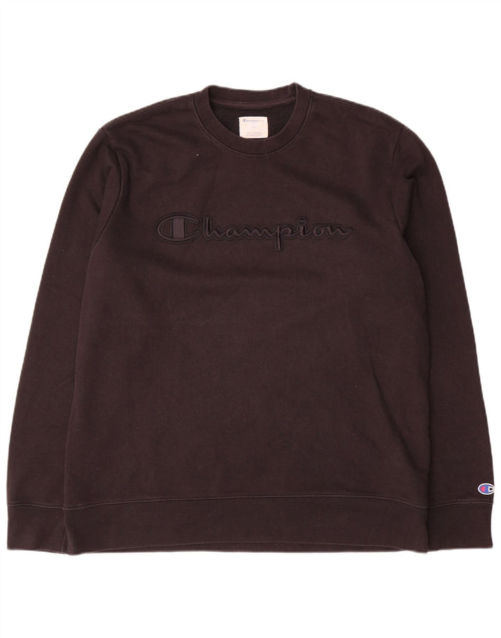 Męski sweter z grafiką Champion, duży, czarny, bawełniany