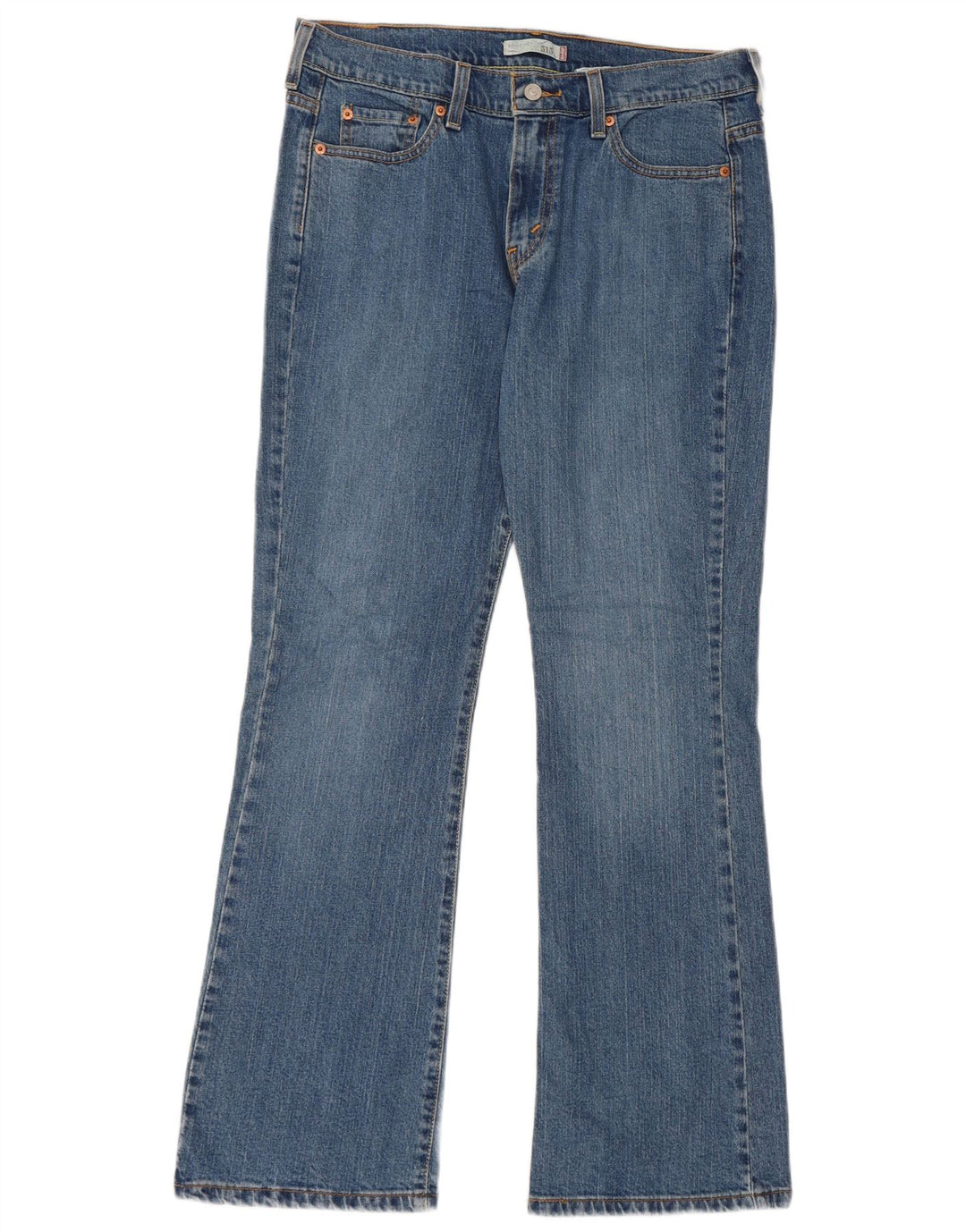 Damskie dżinsy Levi's 515 Bootcut US 12, duże, W34 L32, niebieska bawełna