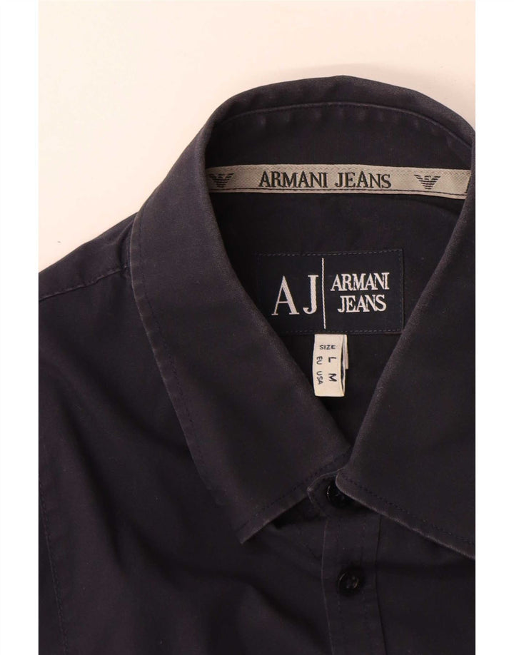 Koszula męska Armani Jeans, średnia, granatowa, bawełniana