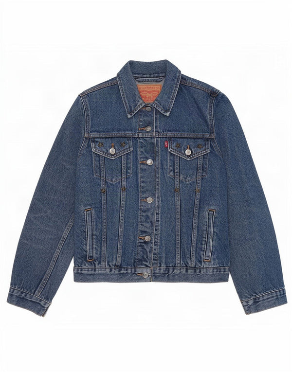 Damska kurtka dżinsowa Levi's UK 14, duża, niebieska, bawełniana