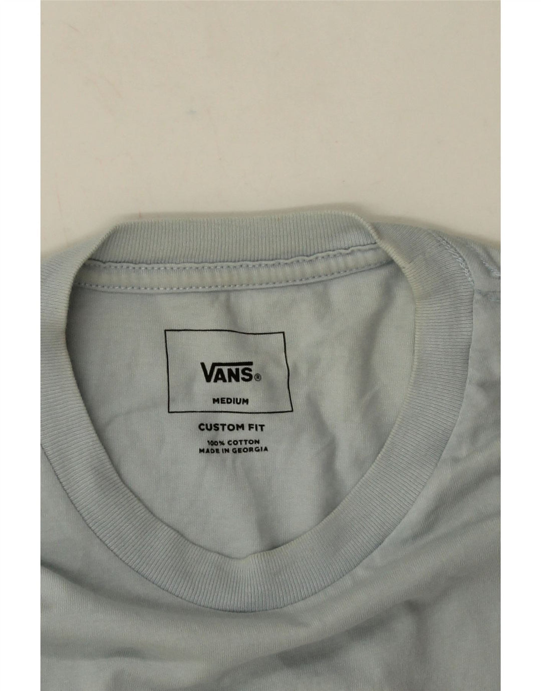 Męski T-shirt Vans Custom Fit z grafiką, średni niebieski, bawełniany