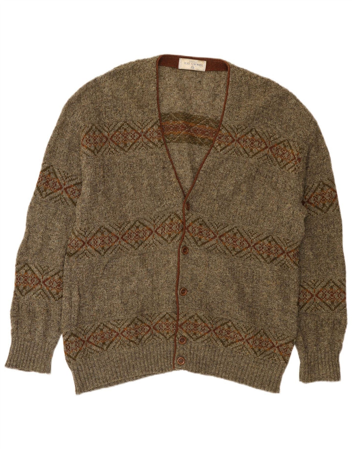Męski sweter rozpinany St Michael XL Khaki z geometrycznej wełny