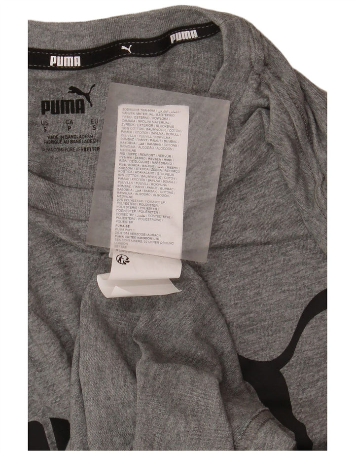 Męski T-shirt Puma z grafiką, mały, szary, bawełniany