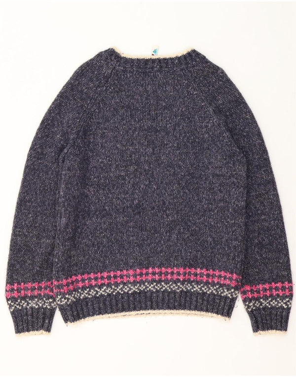 Damski sweter Weird Fish z dekoltem w łódkę UK 12 Średni granatowy Fair Isle