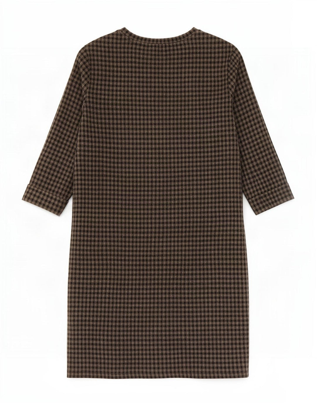 Marks & Spencer Damska sukienka typu shift z rękawem 3/4 UK 10, mała, szara kratka