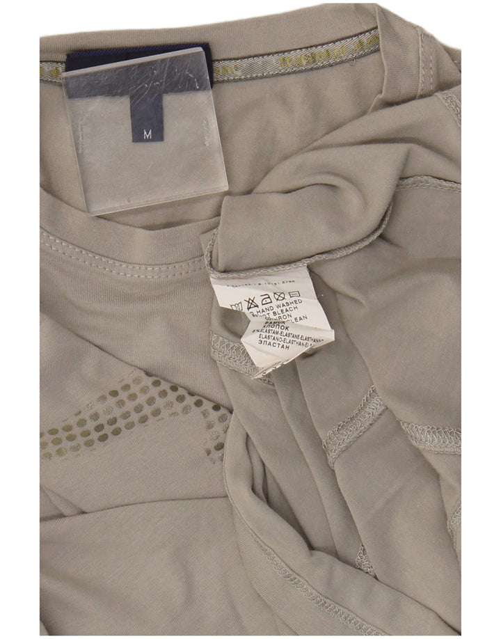 Damski top graficzny Trussardi Jeans z długim rękawem, UK 14, średnioszary, bawełniany