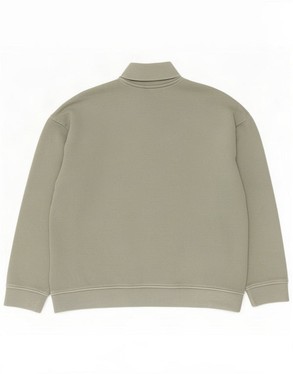 Marks & Spencer Damski sweter z zamkiem błyskawicznym, UK 14, duży, bawełniany khaki