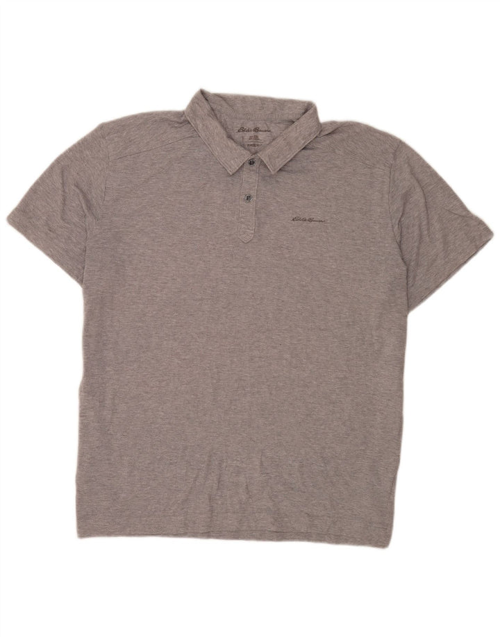 Męska koszulka polo z krótkim rękawem i regularnym krojem Eddie Bauer, 2XL, szary poliester