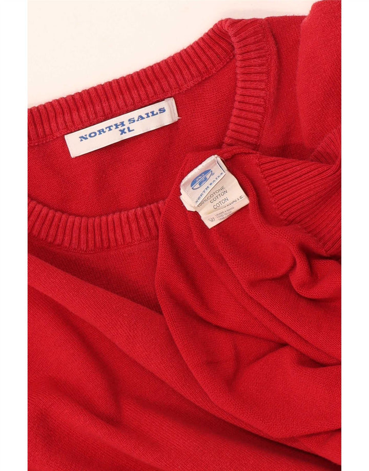 Męski sweter z okrągłym dekoltem North Sails XL, czerwony, bawełniany