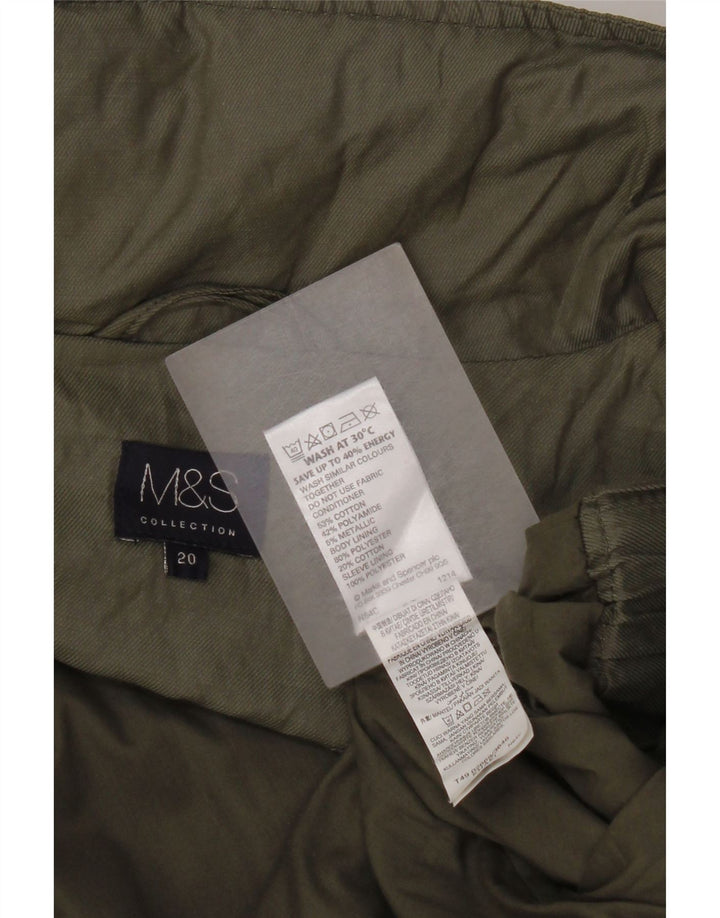 Damska kurtka bomberka z kapturem Marks & Spencer UK 20 2XL, bawełna khaki
