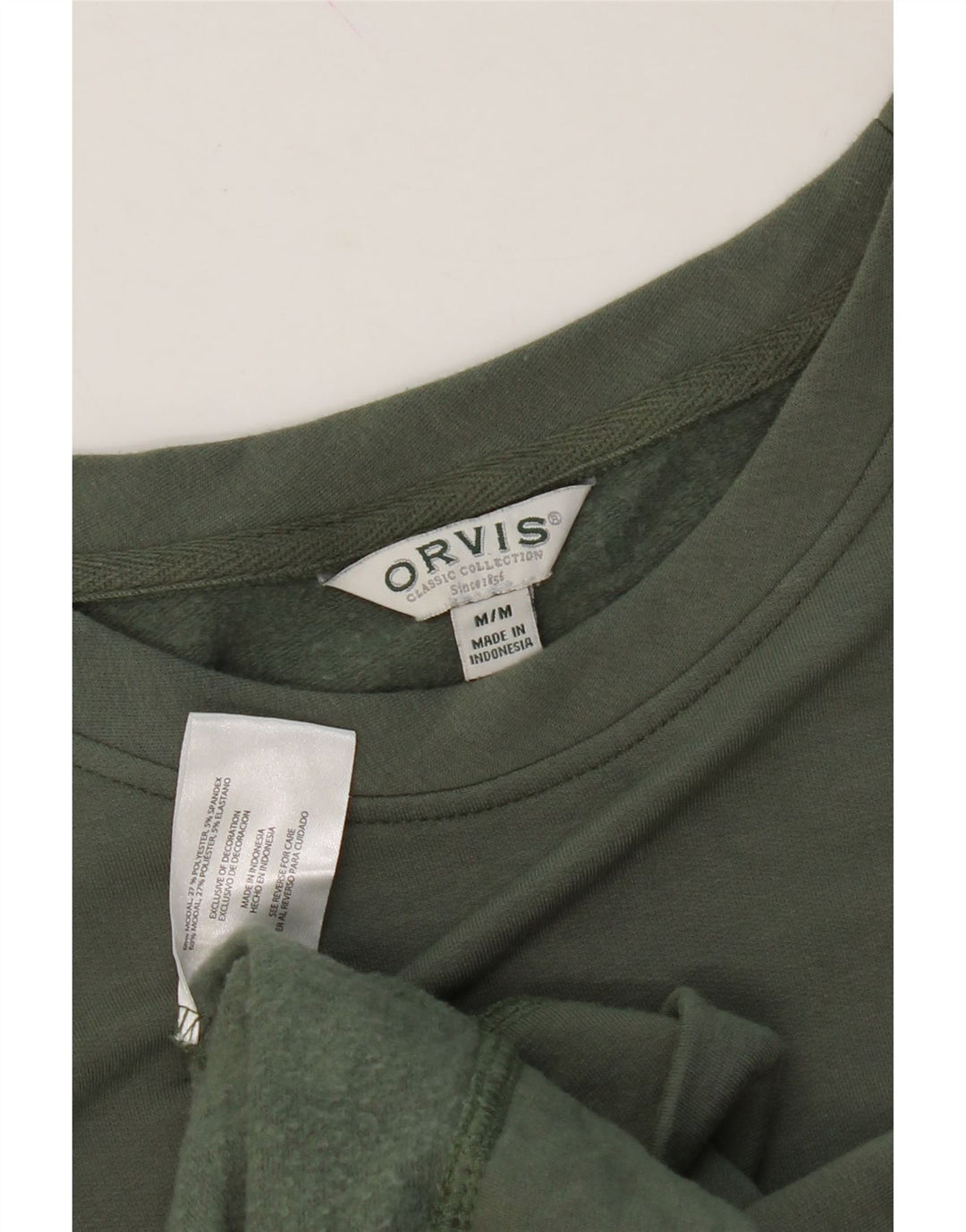 ORVIS Mens Sweatshirt Jumper Medium Green Polyester Vintage Orvis and Second-Hand Orvis from Messina Hembry 
