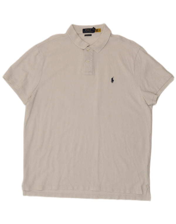 Polo Ralph Lauren Męska koszulka polo Slim Fit XL, biała bawełna