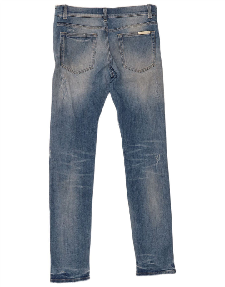 DOLCE & GABBANA Damskie jeansy slim w trudnej sytuacji IT 44 Medium W30 L32 Niebieskie