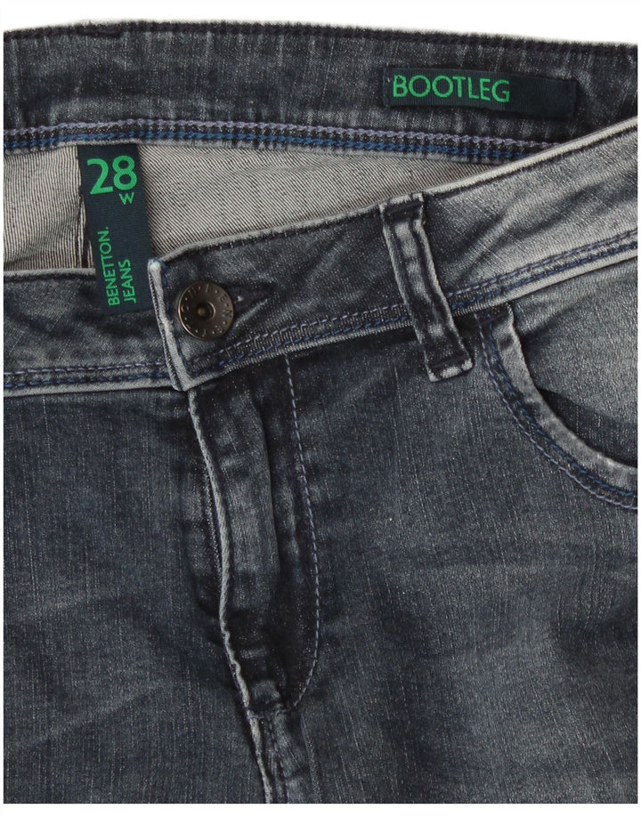Damskie dżinsy Benetton Acid Wash Bootcut W28 L33 Niebieska bawełna