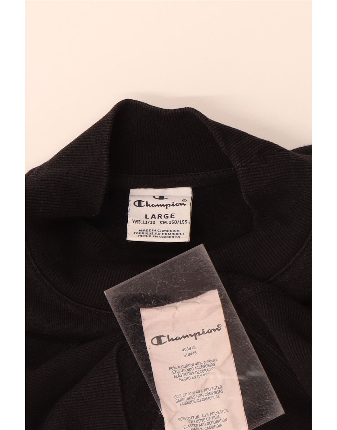 Dziewczęca bluza z grafiką CHAMPION 11-12 lat, duża, czarna, bawełniana