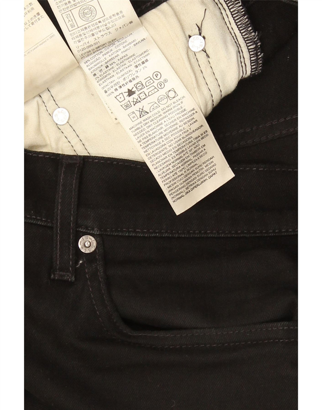 Męskie jeansy Levi's 511 Slim W33 L29 Czarna bawełna