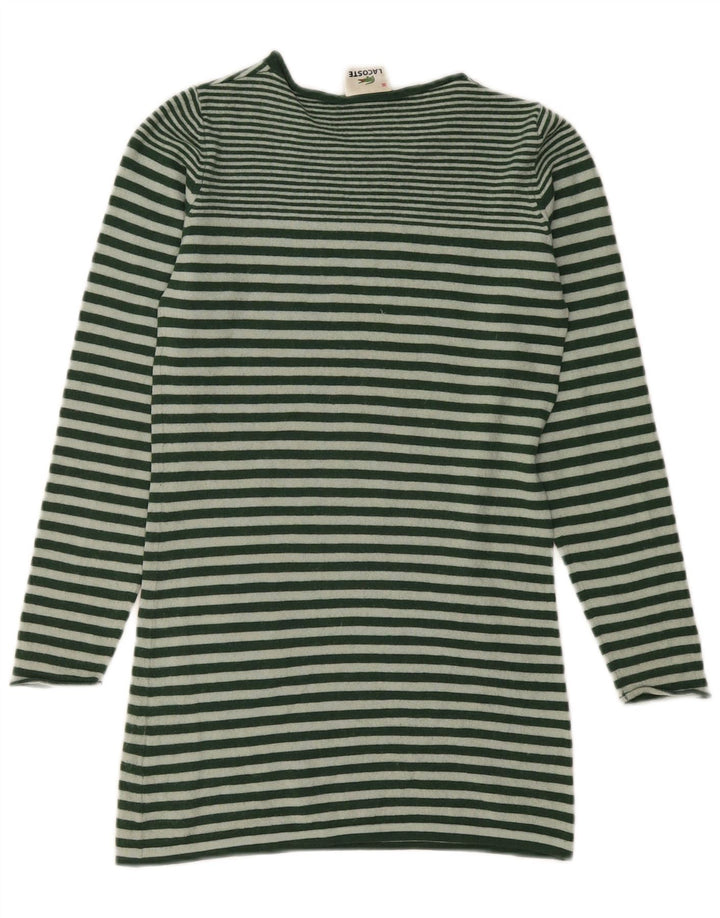 Damski sweter Lacoste z dekoltem w łódkę, rozmiar 36, małe zielone paski