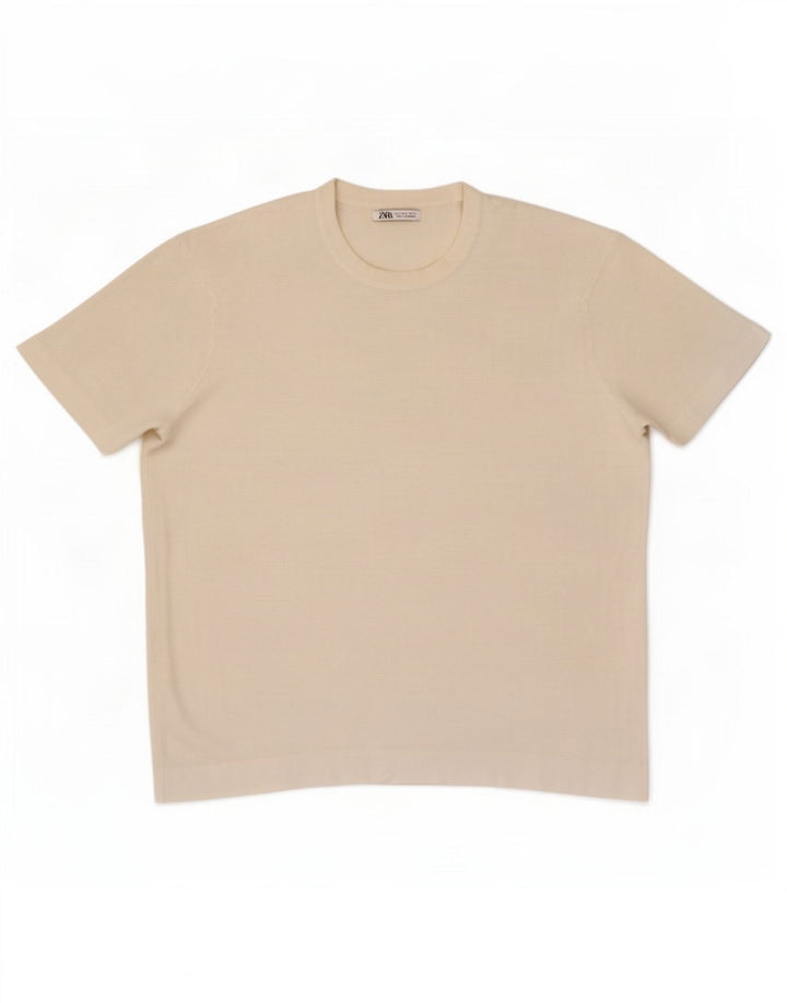 Męski T-shirt Zara, duży, biały