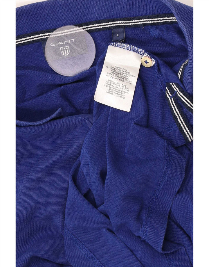 Męska koszulka polo Gant, duża, niebieska, bawełniana