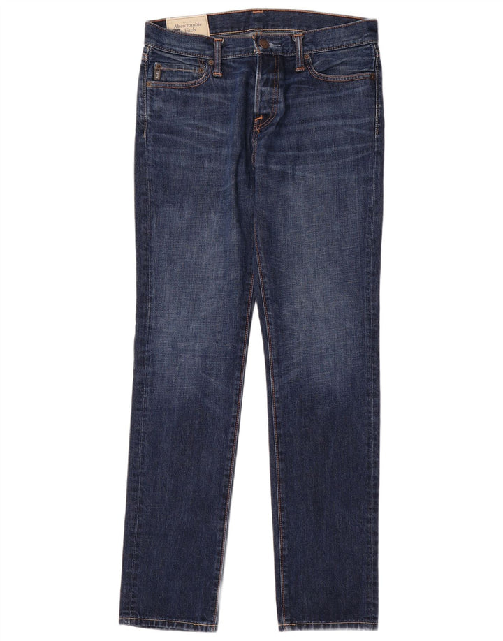Męskie jeansy slim fit ABERCROMBIE & FITCH W30 L32 Niebieskie, bawełniane