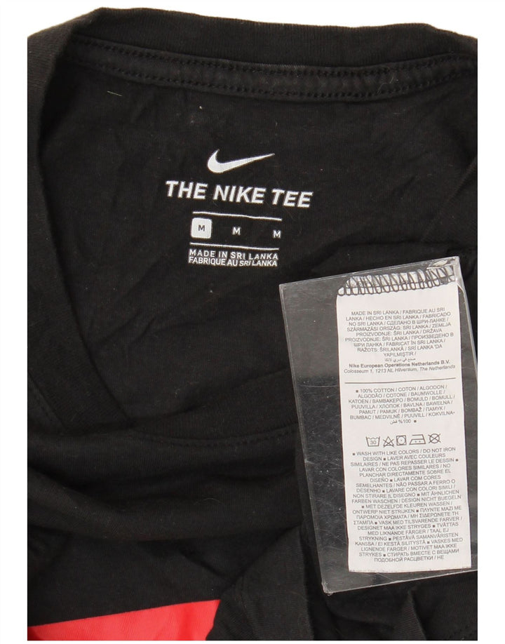 Męski T-shirt z grafiką Nike, średni czarny, bawełniany