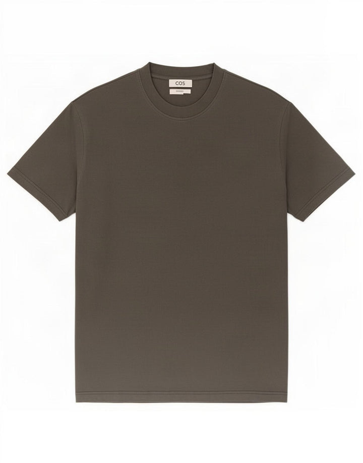Cos Męski T-shirt oversize, średnio zielony, bawełniany