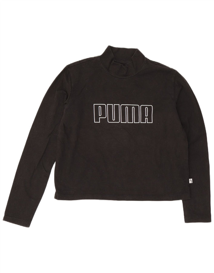 Damska koszulka Puma Crop Graphic z długim rękawem UK 12, średnia czerń