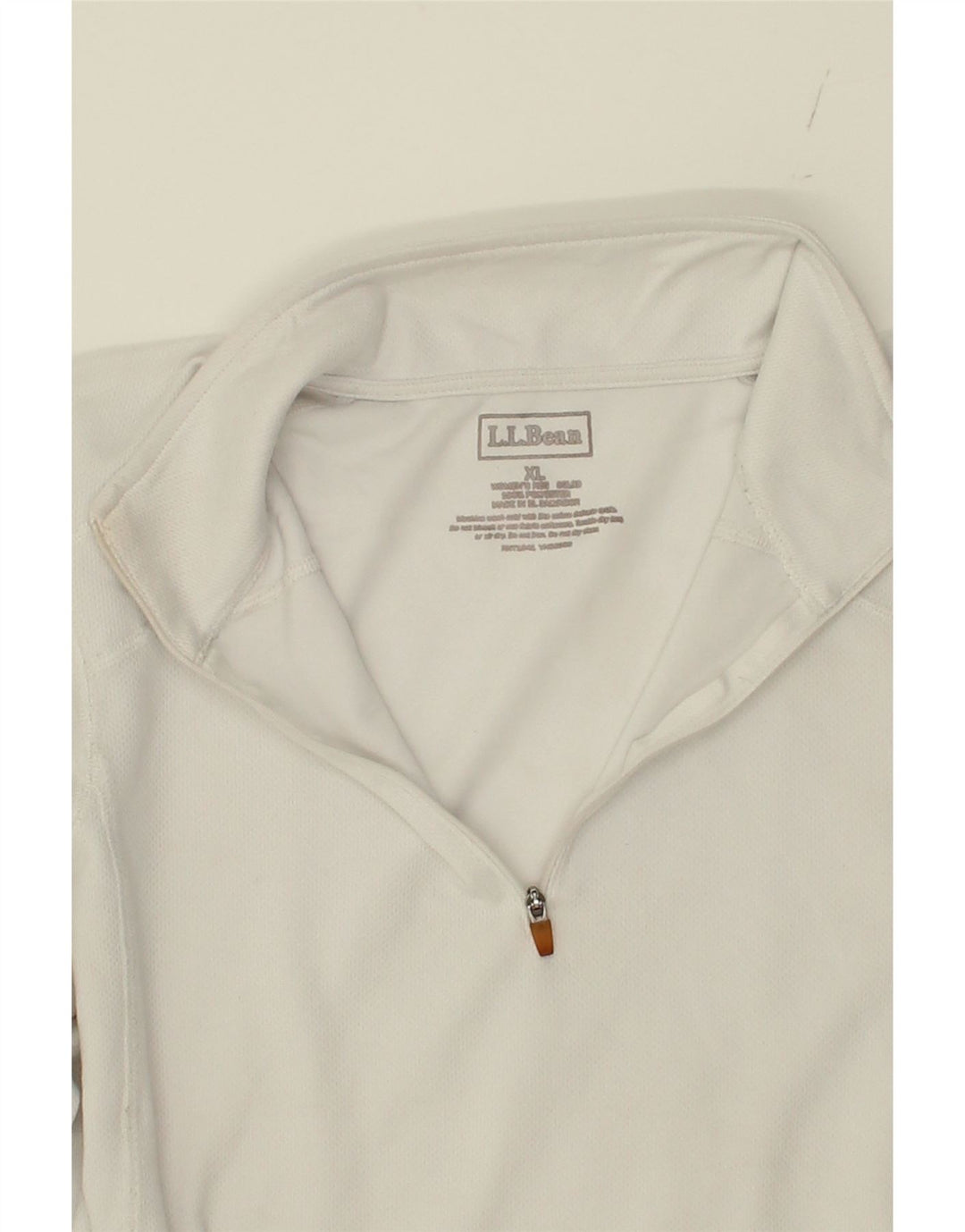 L.L.BEAN Womens Zip Neck Sweatshirt Jumper UK 18 XL White Polyester Vintage L.L.Bean and Second-Hand L.L.Bean from Messina Hembry 