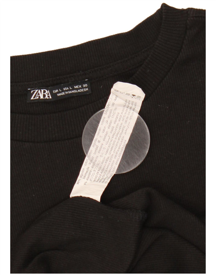 Damska sukienka sweterkowa ZARA UK 14, duża, czarna, bawełniana