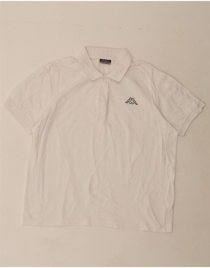 KAPPA Mens Polo Shirt 2XL White Cotton Vintage Kappa and Second-Hand Kappa from Messina Hembry 