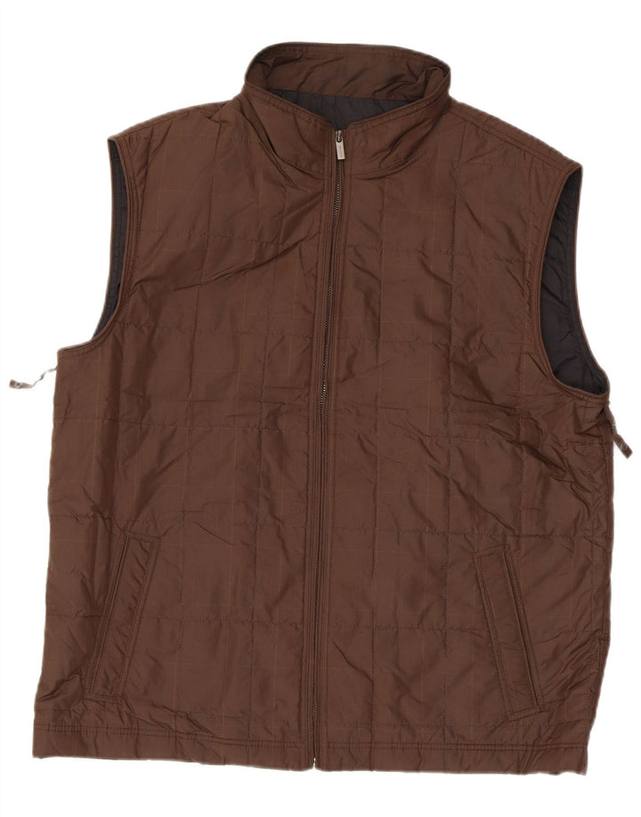 Męska wyściełana kamizelka MASSIMO DUTTI UK 40, duża, brązowa