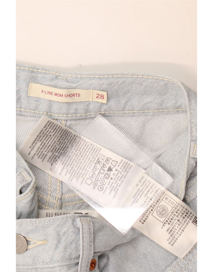 Damskie spodenki jeansowe LEVI'S Mom W28 Średni niebieski, bawełniany