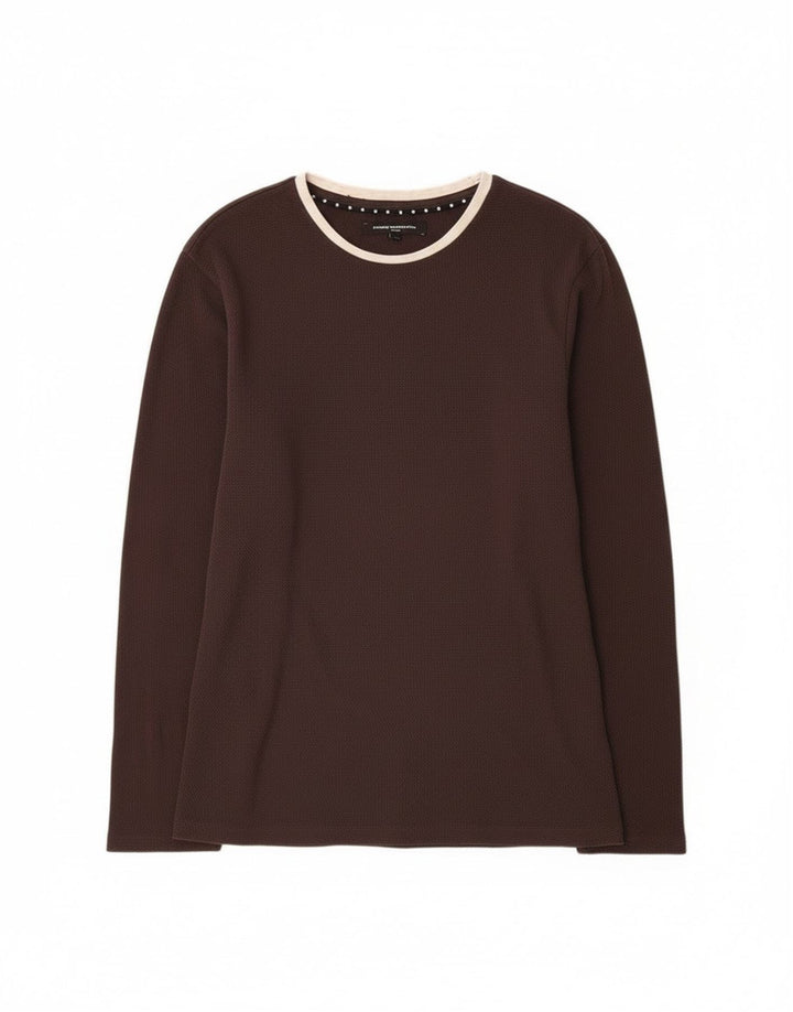 Top męski French Connection z długim rękawem, duży, szary, bawełniany