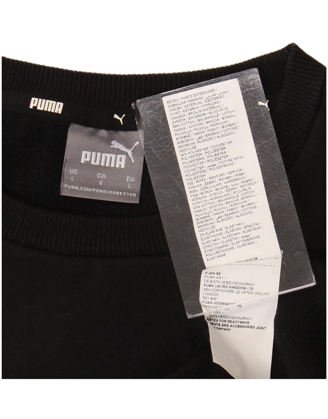 Męska bluza Puma Sweter, duża, czarna, bawełniana