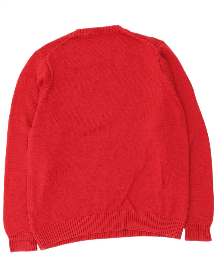 Marks & Spencer Męski sweter z okrągłym dekoltem, UK 38/40, średni czerwony