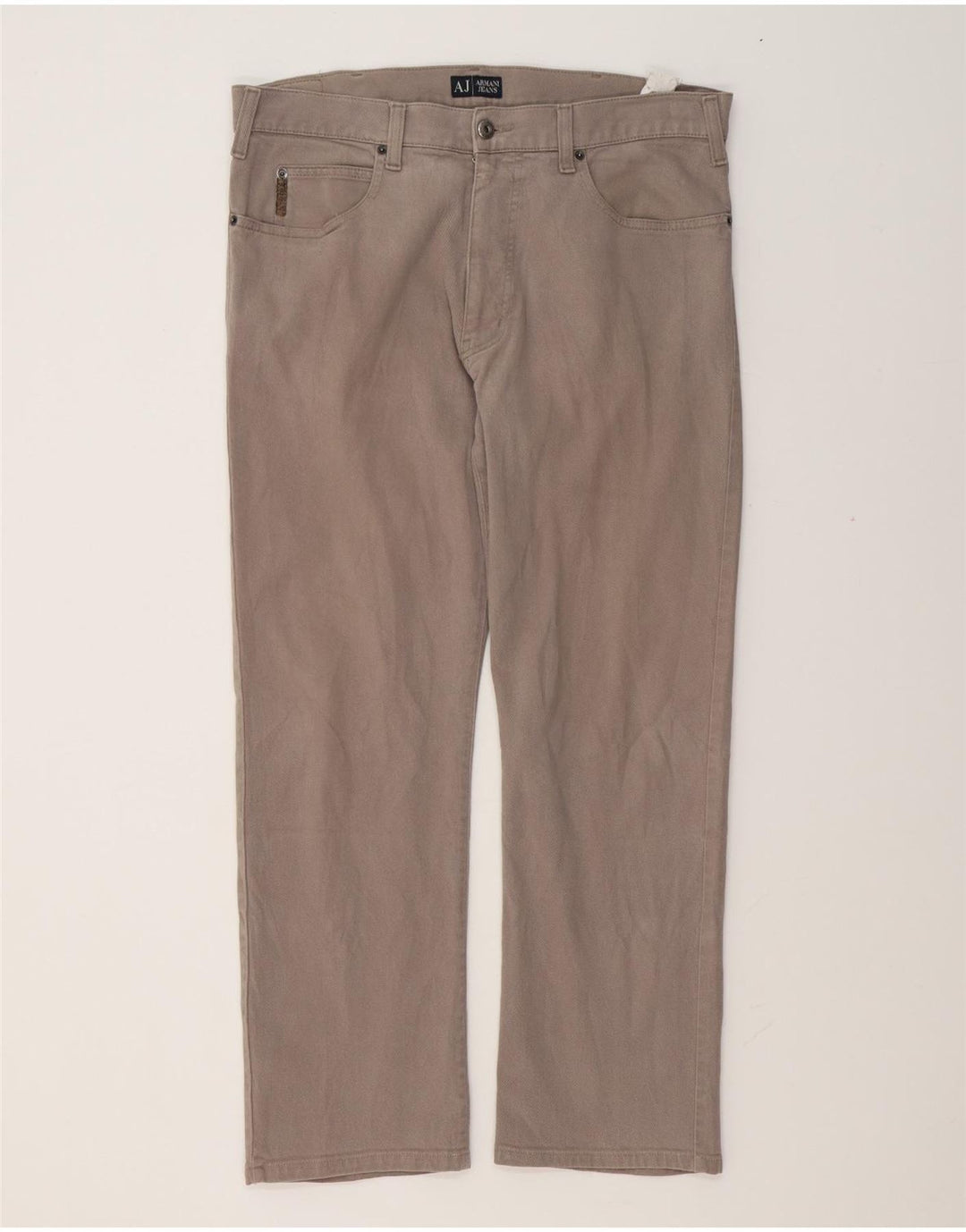 Męskie proste spodnie codzienne Armani W36 L28 Szara bawełna