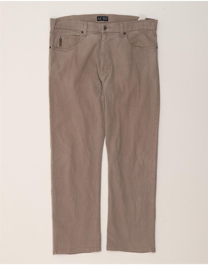 Męskie proste spodnie codzienne Armani W36 L28 Szara bawełna