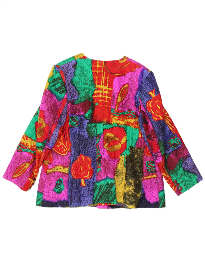 Damska marynarka VINTAGE zapinana na 5 guzików UK 14, średnia, wielobarwna w kwiaty