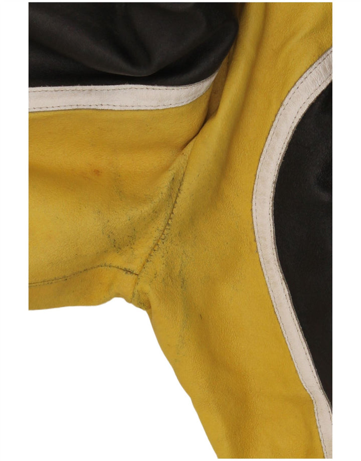 Męska skórzana kurtka motocyklowa VINTAGE IT 48 w kolorze średniej czarnej skóry