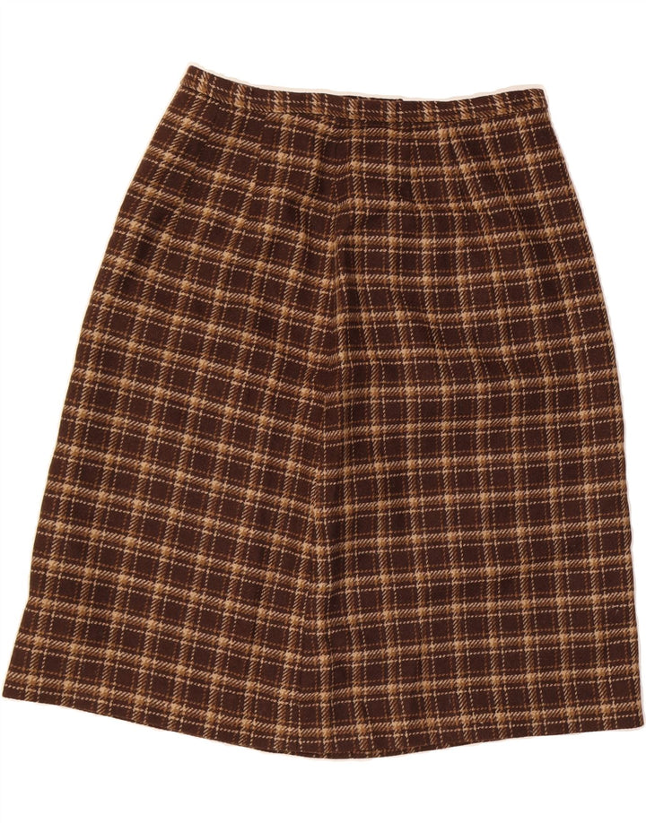 BRENDELLA Womens A-Line Skirt W34 Large  Brown Check Vintage Brendella and Second-Hand Brendella from Messina Hembry 