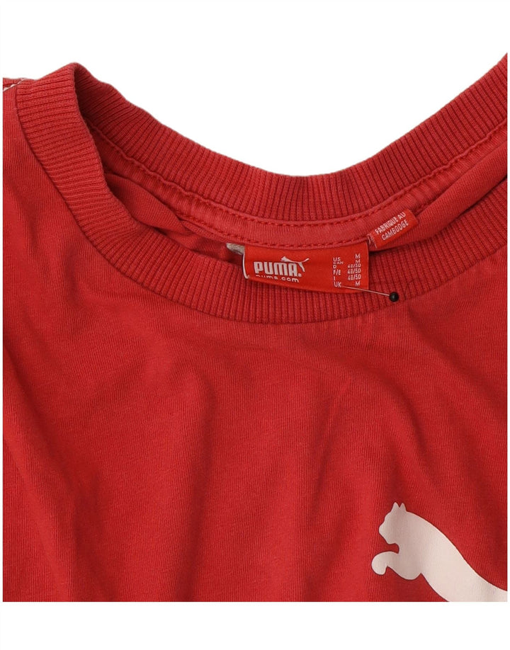 Męski T-shirt z grafiką Puma, średni czerwony