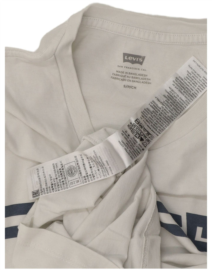 Męski T-shirt z grafiką Levi's, mały, biały, bawełniany