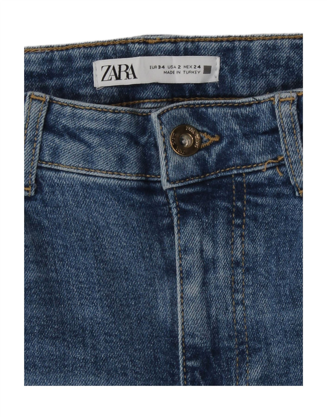 Damskie jeansy rozkloszowane Zara EU 34 2XS W24 L31 Niebieskie